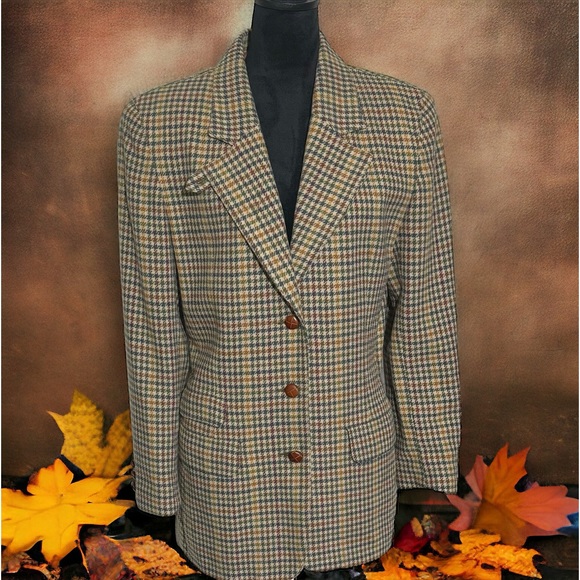 Liz Sport Jackets & Blazers - Women’s Houndstooth Blazer - A Fall Color Classic - Liz Sport Details - Size 10
